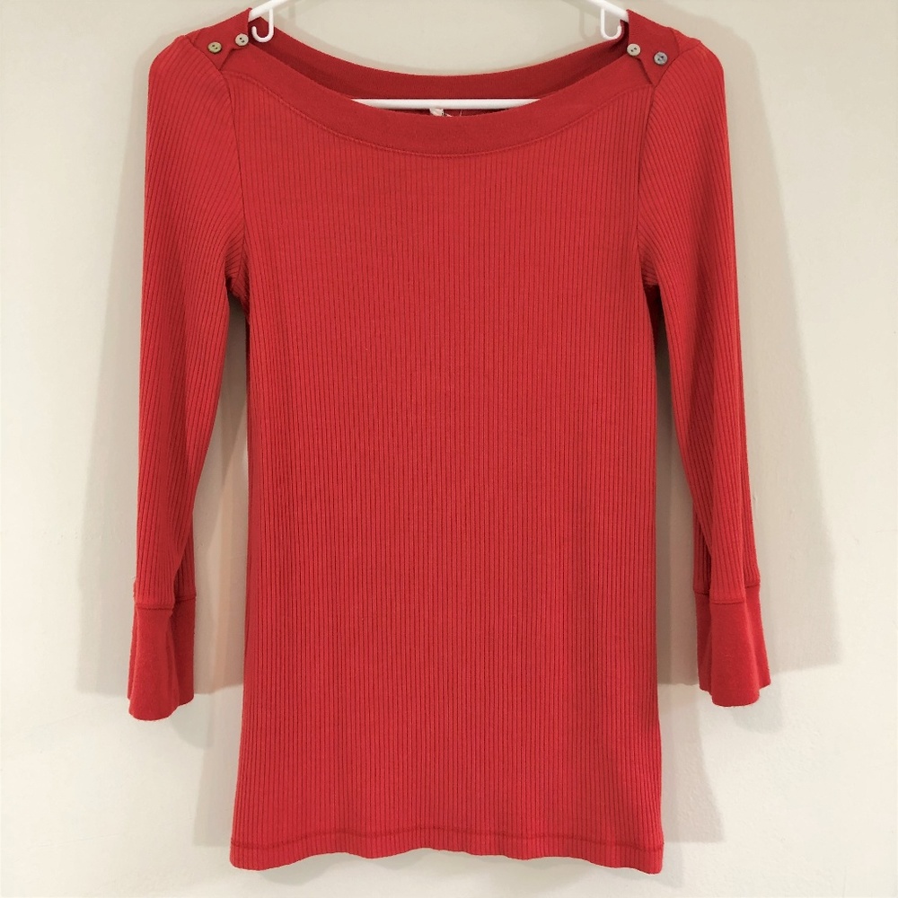 AKEMI + KIN Coral Red  Fitted Top